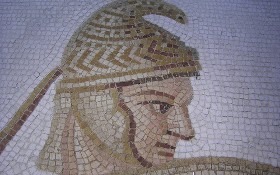 particolare di mosaico esposto nel Museo Nazionale di Nabeul (Tunisia)